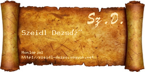 Szeidl Dezső névjegykártya